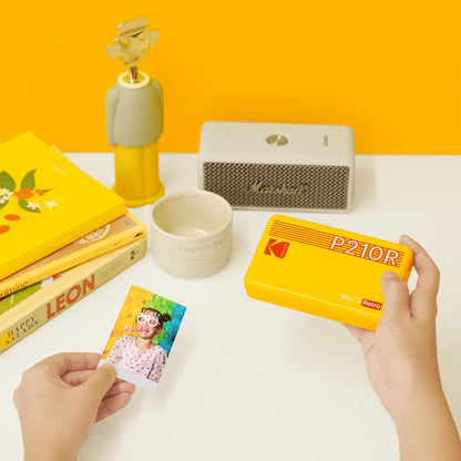 KODAK Mini 2 Retro 2X3 Portable Photo Printer, 8 Sheets, Bluetooth Smartphone Printer for Iphone & Android, Instant Color Prints, 4PASS Dye Sublimation, White